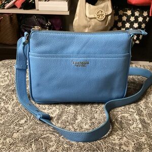 Kate Spade blue pebbled leather crossbody bag